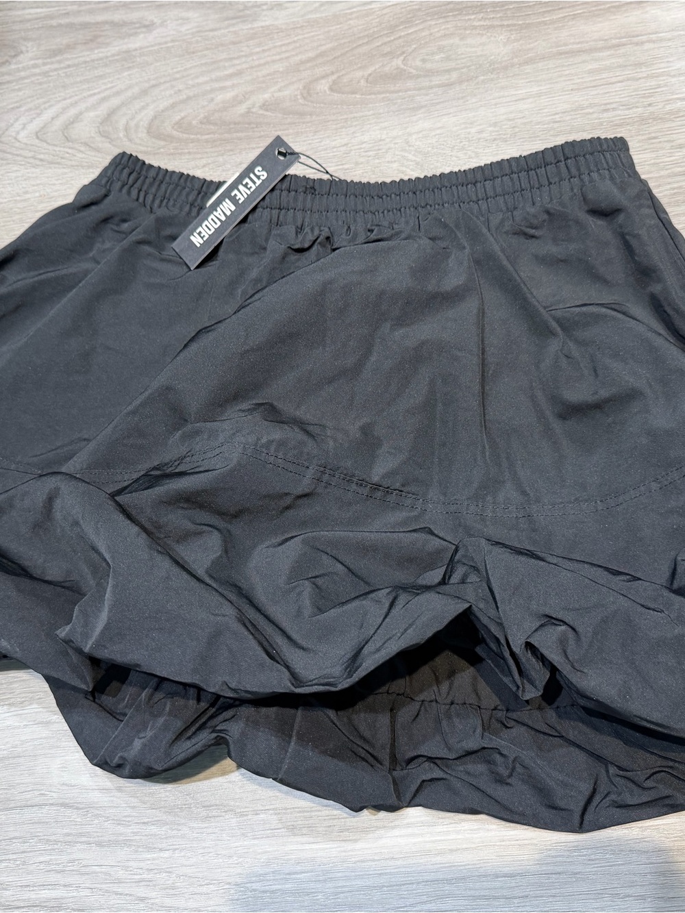 Steve Madden Black Casual Elastic-Waist Skort